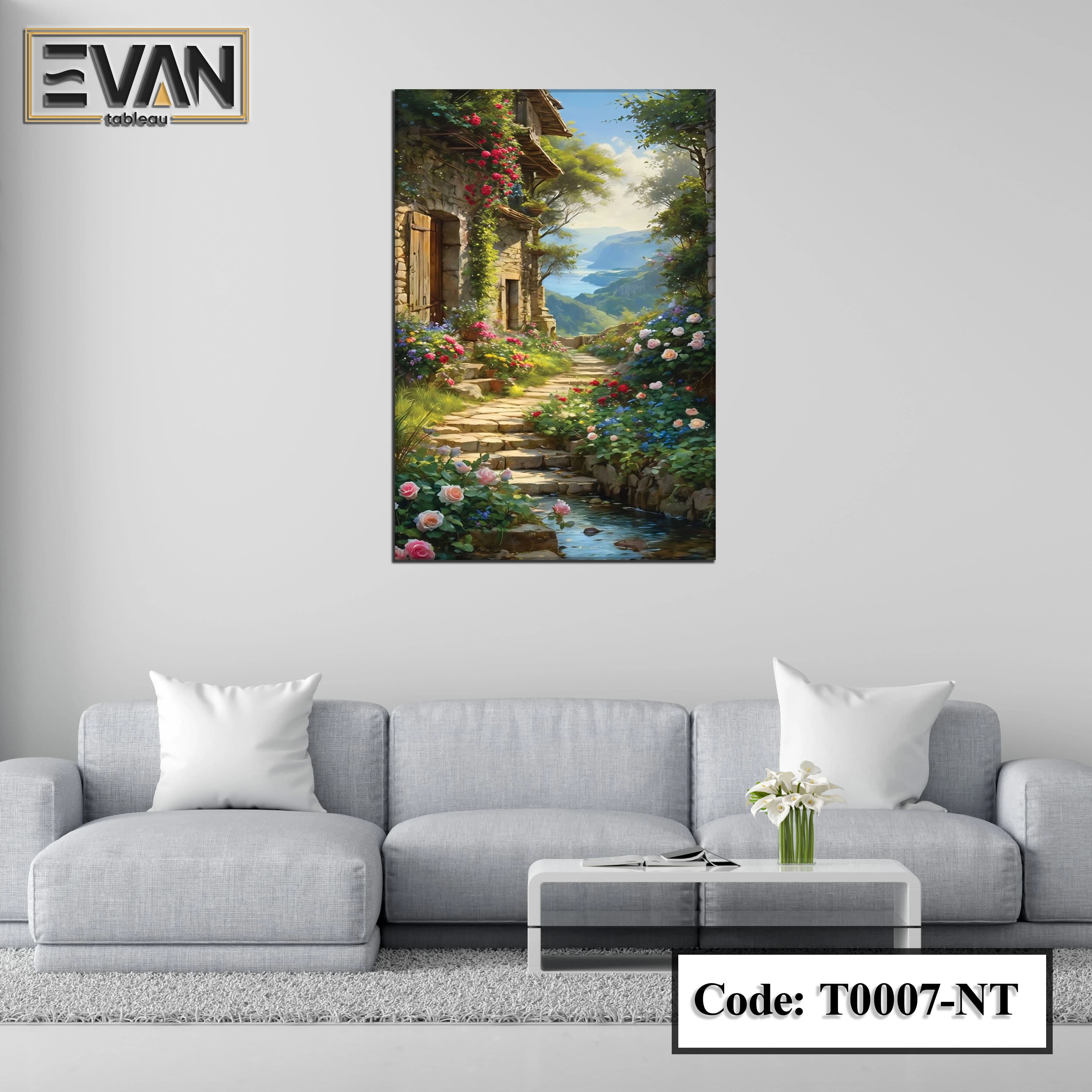 Nature Wall Art: Cottage of Blooming Dreams